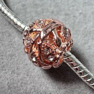 Gold Bead Charm fits PANDORA